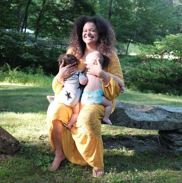 michelle buteau with her twin babies